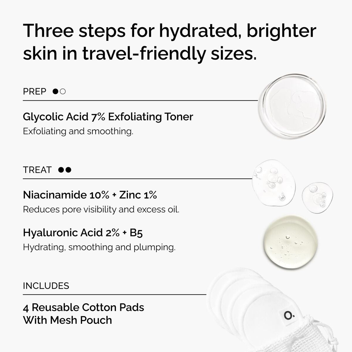 Mini Skincare Icons Trio with Reusable Cotton Pads